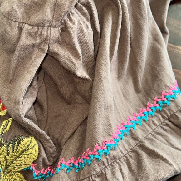 Johnny Was S brown Flora Embroidered Short Tiered‎ Dress - Picture 11 of 13